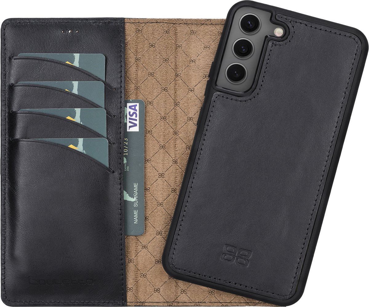 Bouletta geschikt voor Samsung S24 lederen Uitneembare BookCase hoesje - Rustic Black
