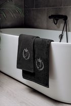 Embroidered Towel / Personalized Towel / Monogram towel / Beach Towel - Bath Towel Black Letter A 50X70