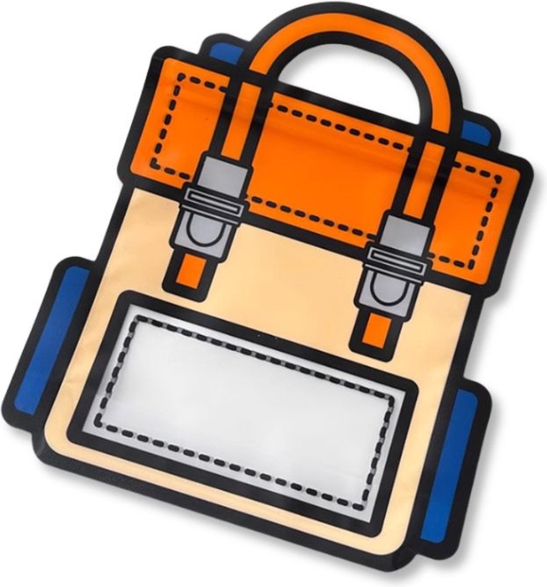 Ainy Schattige Uitdeelzakjes Oranje Schooltas 10 stuks - 24x28cm grote semi transparent cadeauzakjes - hersluitbare zakjes met ziplock geschikt als traktatie, uitdeelcadeautjes en snoepzakje cadeauverpakkingen bij kinderfeestje