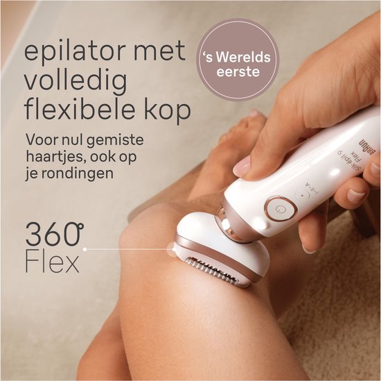Braun Silk·épil 9 Flex - Epilator met Ladyshave opzetstuk - type 9-030 3D - Wit/Rose Titan