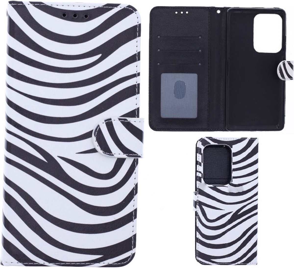 Portemonnee Book Case Hoesje Geschikt voor: Samsung Galaxy S21 Ultra - Zebra Print