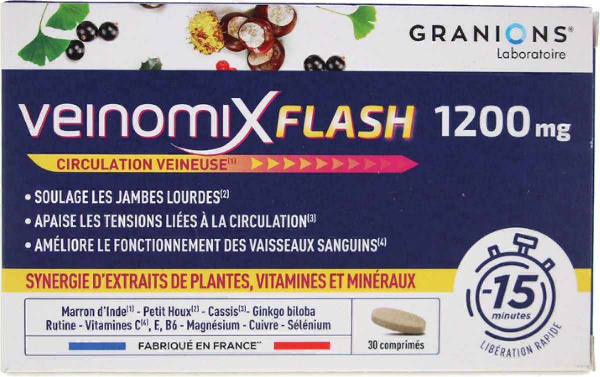 Goedkoopste Granions Veinomix Flash 1200 mg 30 Tabletten
