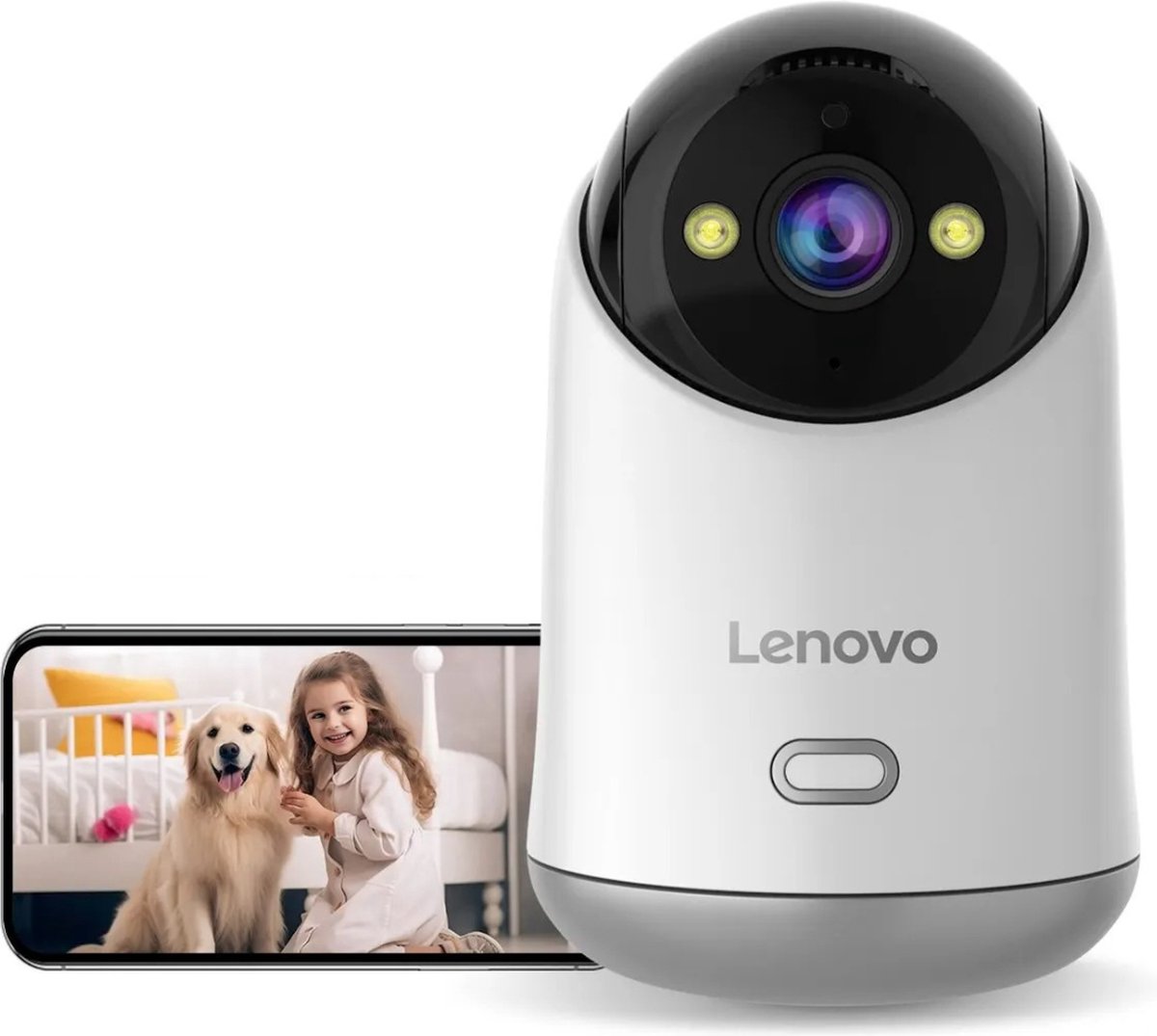 RM Enterprise 3MP Huiscamera - Beveiligingscamera - Huisdiercamera - Binnen - Indoor Camera - Honden - Katten - 5G - Huiscamera - Wit