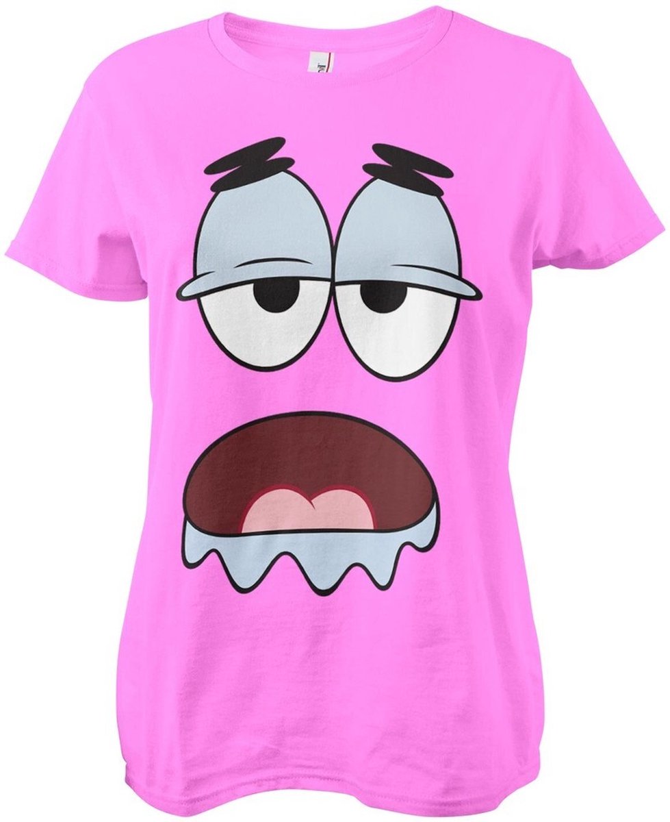 Spongebob Patrick Big Face Girly Tee Damen T-Shirt Pink-L