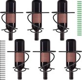 Set van 6 aan de muur gemonteerde wijnrekken, rode wijnflessen, displayhouder met schroeven, metalen wijnrek, organizer