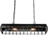By Mooss - Hanglamp Industrieel zwart metaal 70 cm met 2 lichtpunten