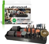 ULROAD organizerstandaard voor uw accessoires - multitoolhouder voor roterend gereedschap en - ook geschikt voor dremel - 80 sleuven voor boren en hulpstukken 2 opbergvakken voor schijven enz.