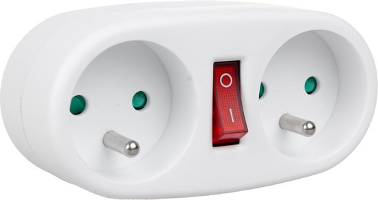 Maclean - répartiteur de prises avec 2 prises et interrupteur marche/arrêt, type E, 2x16A, MCE337 E