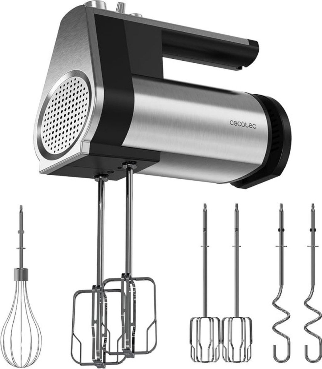 Cecotec PowerTwist 500 Handmixer 500 W Zwart, Roestvrijstaal