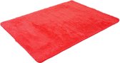 Tapijt MCW-F69, shaggy loper hoogpolig langpolig, stof/textiel pluizig zacht 230x160cm ~ rood