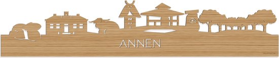 Skyline Annen Bamboe hout - 100 cm - Woondecoratie - Wanddecoratie - Meer steden beschikbaar - Woonkamer idee - City Art - Steden kunst - Cadeau voor hem - Cadeau voor haar - Jubileum - Trouwerij - WoodWideCities