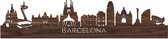 Skyline Barcelona Notenhout - 120 cm - Woondecoratie - Wanddecoratie - Meer steden beschikbaar - Woonkamer idee - City Art - Steden kunst - Cadeau voor hem - Cadeau voor haar - Jubileum - Trouwerij - WoodWideCities