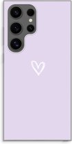 Case Company® - Hoesje geschikt voor Samsung Galaxy S24 Ultra hoesje - Klein hartje paars - Soft Cover Telefoonhoesje - Bescherming aan alle Kanten en Schermrand