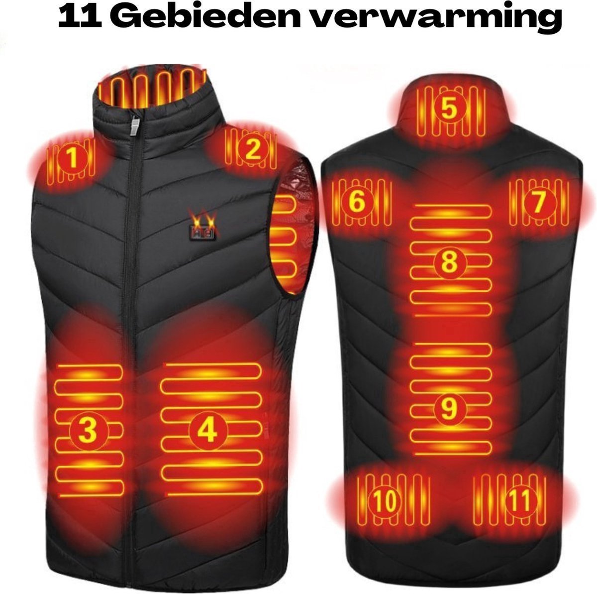 Bseical Verwarmde USB-jassen voor heren, elektrisch verwarmd gilet, verwarmde uniseks bodywarmer, wasbaar warmtevest met 3 standen warmte-niveau's voor buiten, skiën, kamperen en wandelen, Zwart, XL Bseical Verwarmde USB-jassen voor heren, elektrisch verwarmd gilet, verwarmde uniseks bodywarmer, wasbaar warmtevest met 3 standen warmte-niveau's voor buiten, skiën, kamperen en wandelen, Zwart, XL