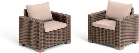 Chaise de jardin Allibert California / 2 pièces - Cappuccino
