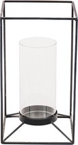 Lanterne Housevitamin Métal/ Glas - Zwart - 14,5x14,5x25cm