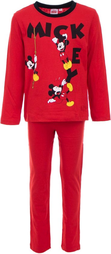 Disney Mickey Mouse Pyjama - Rood - Maat 110/116