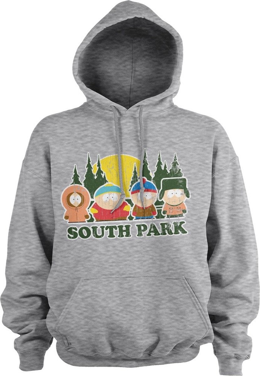 South Park Distressed Hoodie Heather-Grey-S