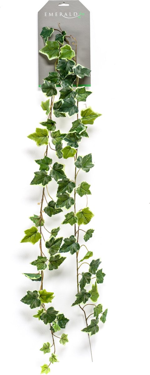 Emerald - Kunst Hangplant Ivy garland groen/wit 180cm - Kunstplant voor binnen op Prijzenvolger.com