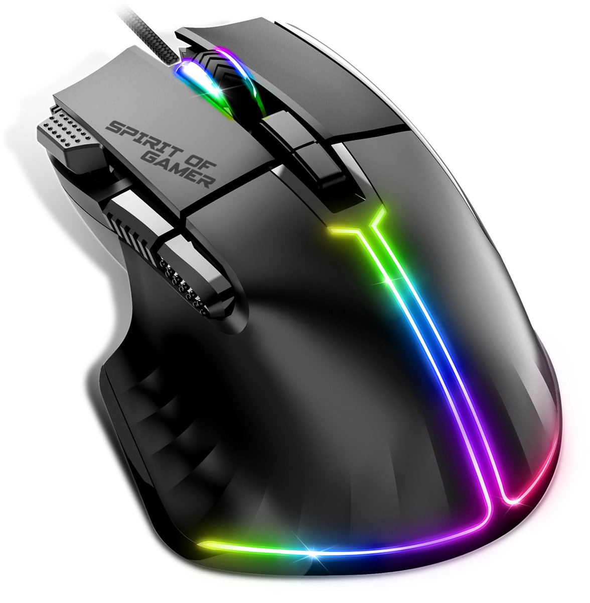 Spirit of Gamer Muis – Gaming Muis – Game Muis – 12.800 DPI – RGB – Duimsteun