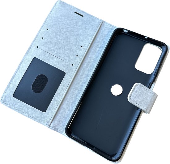 Couverture De Cas De Livre De Portefeuille + 2x Glas De Protection D'écran Adapté à: Motorola Moto G82 5G - Wit