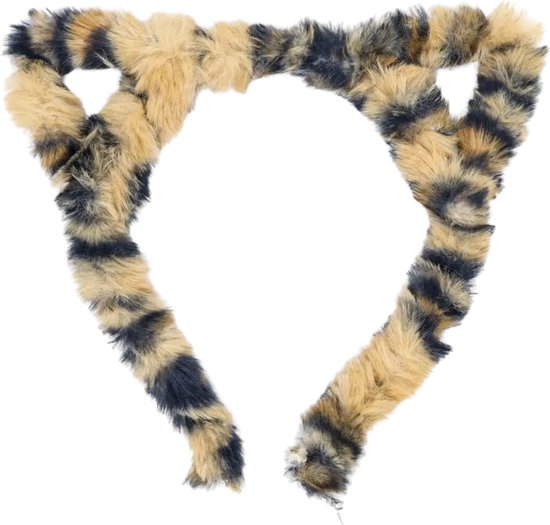 Haarband fluffy oortjes panter