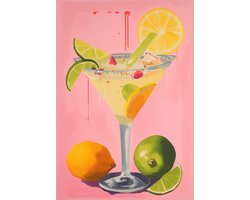 Margarita Poster - Cocktail - Cocktail met Limoen - Moderne Kunst - Kamer Decoratie - Drank - Tequila - Terras - Horeca - posters - formaat 50x70cm - Wanddecoratie - S1842YR