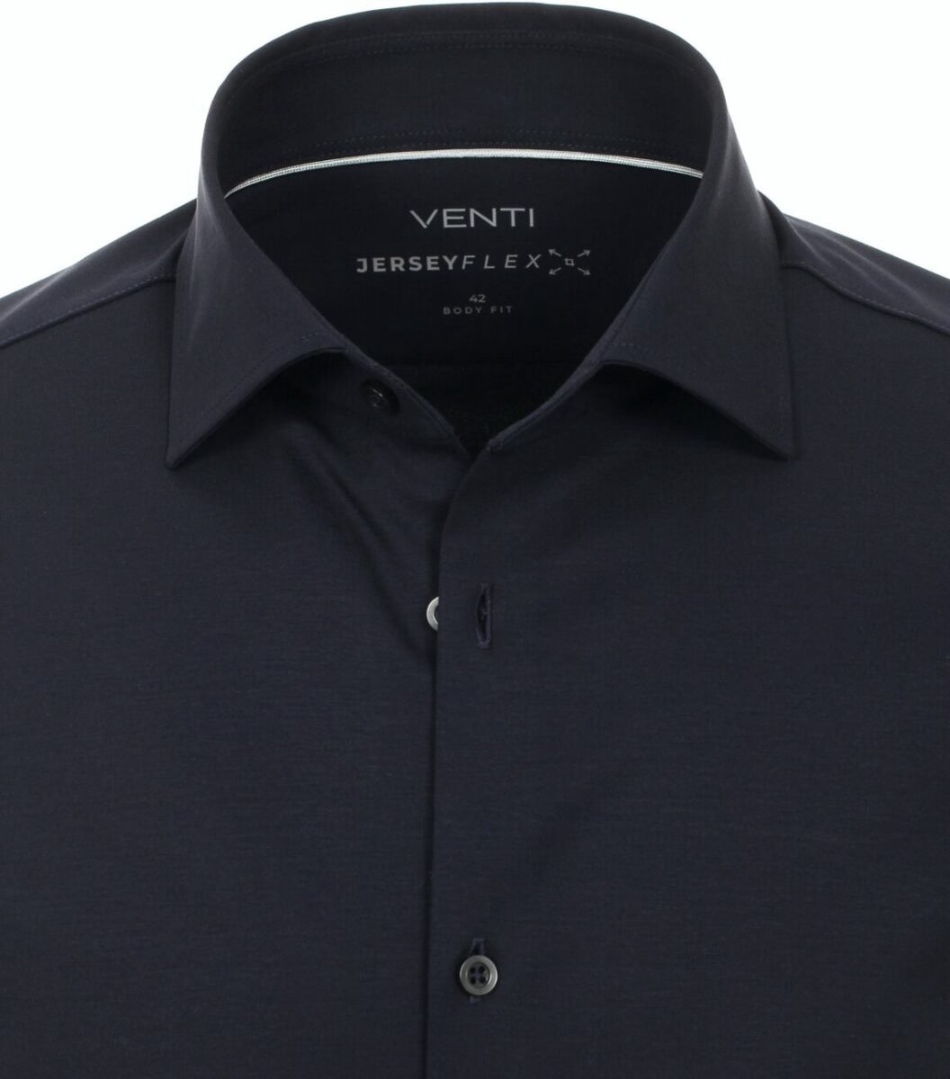 Blauw Venti Jerseyflex Overhemd Body Fit 123955800-102 - L