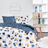 Beddengoed voor tweepersoonsbed met zonnige print SUNSHINE FRED - Blauw - 260x240 cm