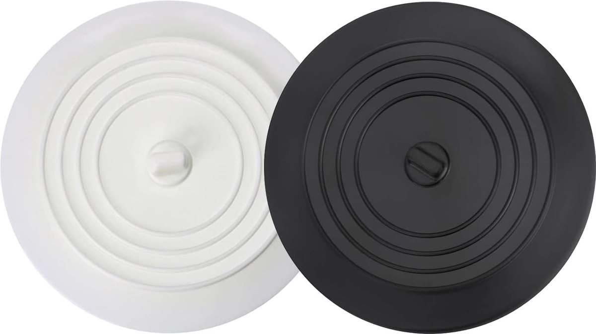 2 Pack Universele Sink Plug Afvoerplug,6 Inche Siliconen Tub Stoppe Zwarte Afvoerstop voor Keukens, Badkamers en Wasserijen
