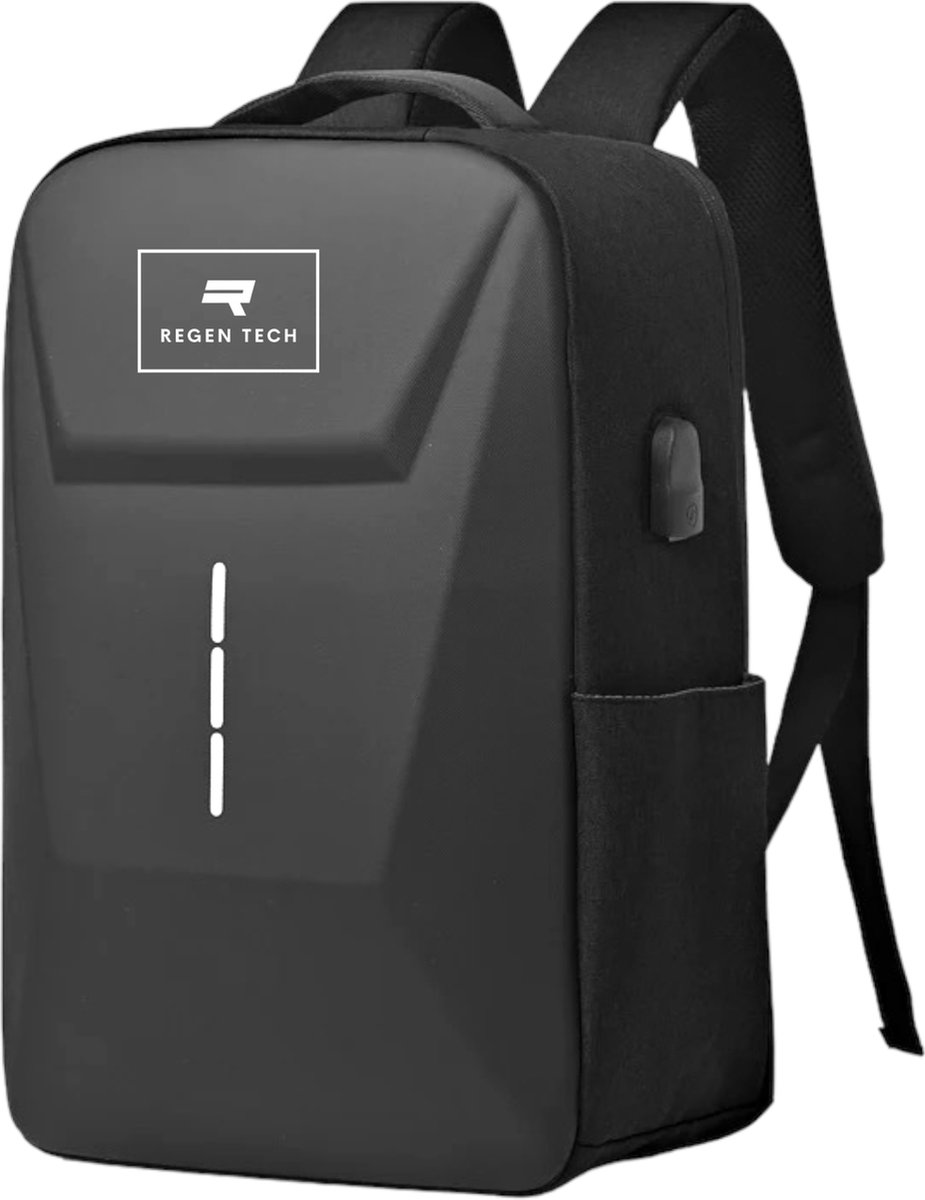 Waterdichte Rugzak + USB Oplaadpoort - Schooltas - Anti Diefstal Rugzak - Rugtas - Zwart - 15.6 Inch Laptoptas