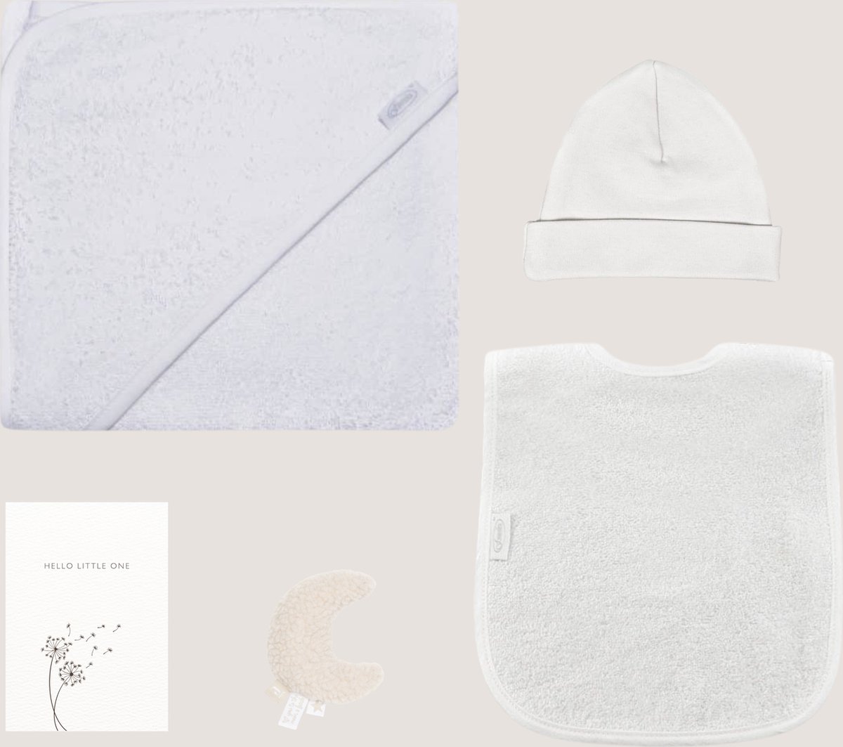 Goedkoopste 5-delig Cadeau - Baby Giftbox White - Kraamcadeau - Baby Geschenkset - Babyshower - Meisje - Jongen - Unisex - Little Magic Room