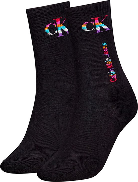 Calvin Klein dames 2P sokken pride zwart - 37-41
