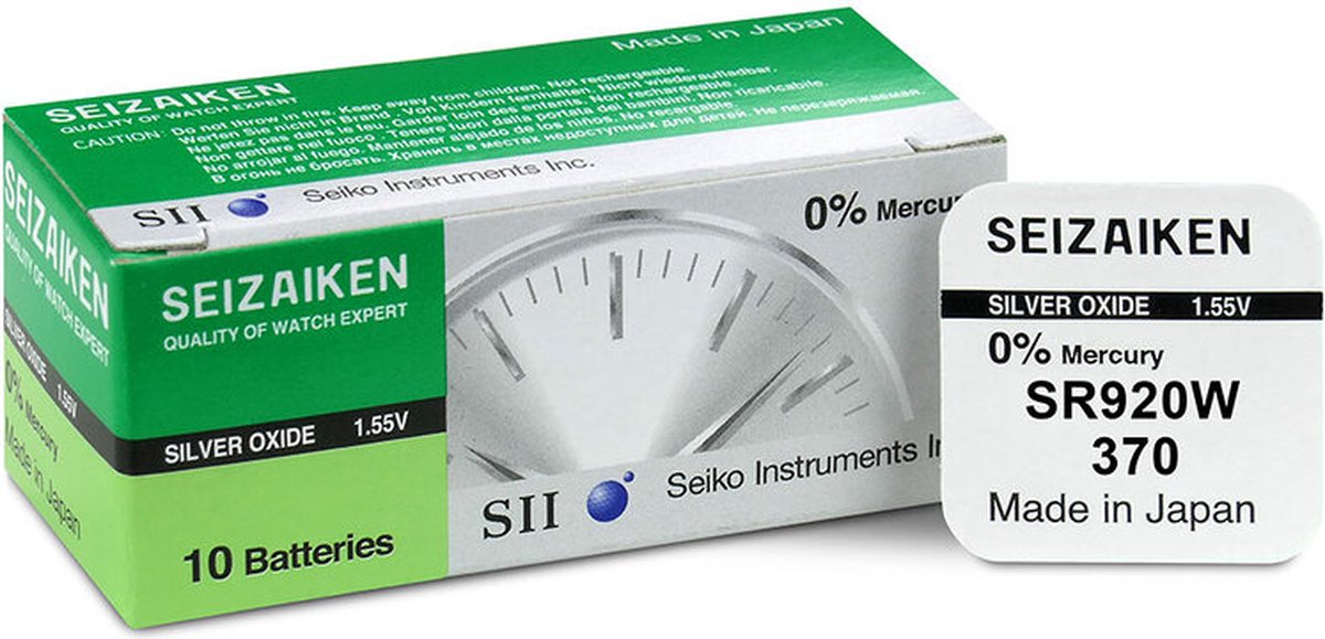 Seiko SR920W 370 - Horloge Zilveroxide 10 stuks