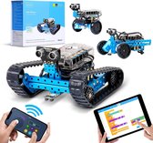 Luxe educatief speelgoed - 3 in 1 robot speelgoed jongens - bestuurbare bouwset robot met applicatie