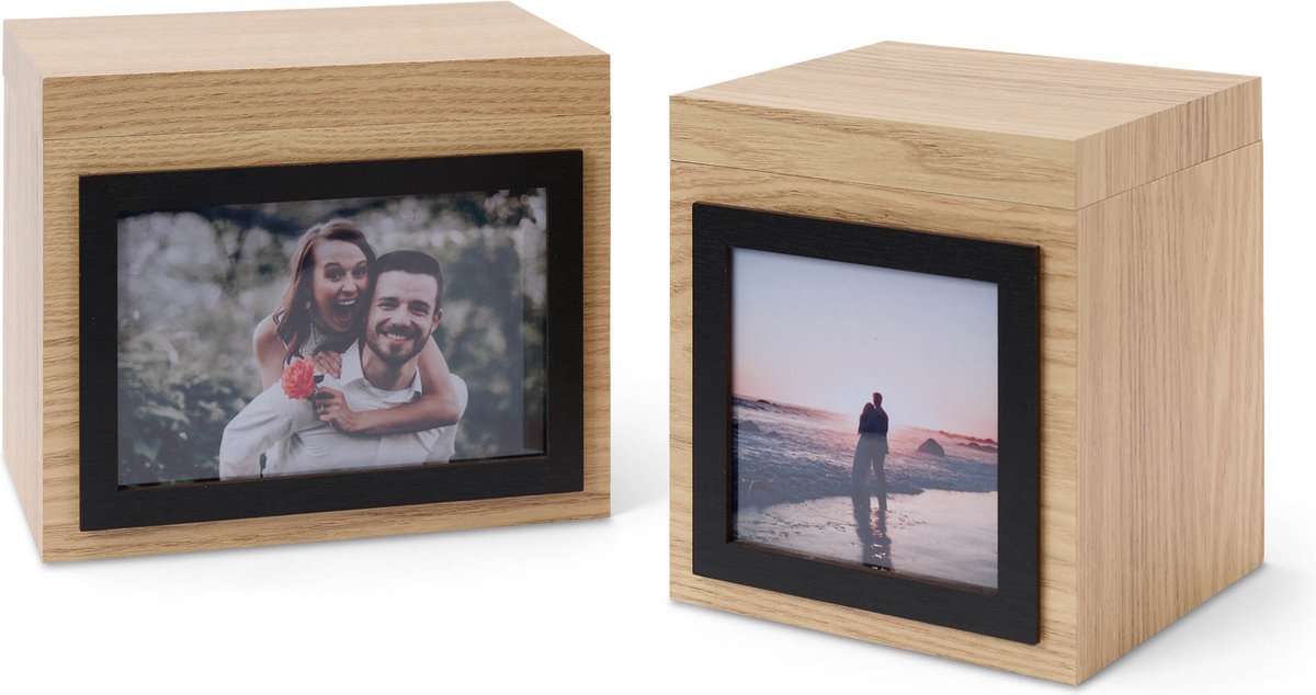 Lumaland Fotobox set van 2 natuur - cadeau & opslag, bruiloft, verjaardag