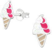 Joy|S - Zilveren ijsje oorbellen - kinderoorbellen