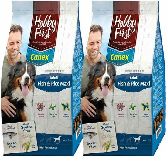 HobbyFirst Canex Adult Vis - Rijst Maxi - 2 x 12 kg - Voordeelverpakking
