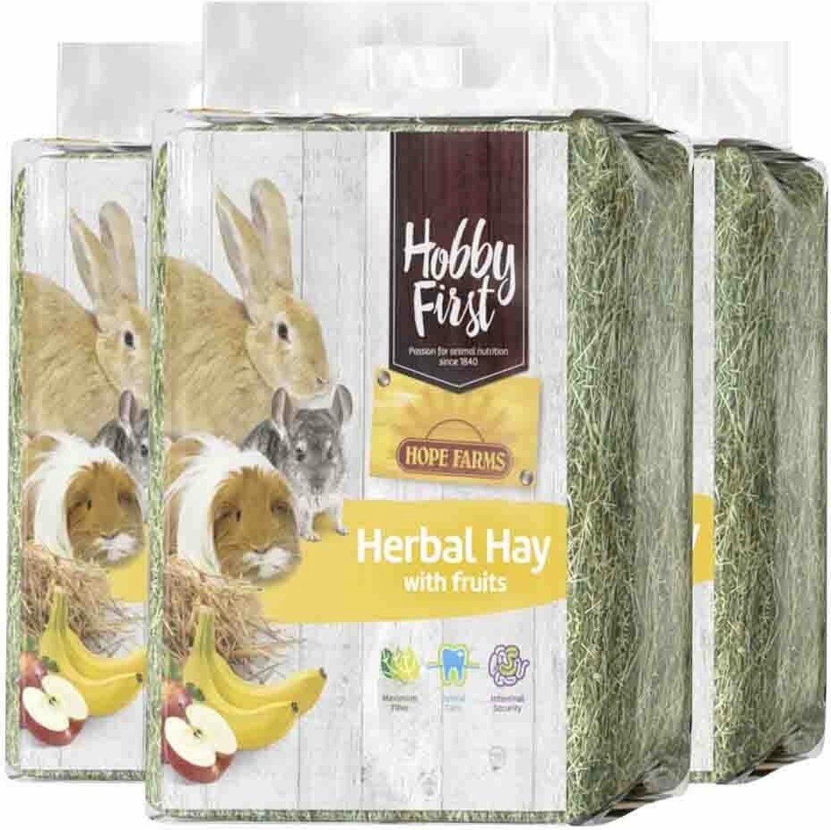 HobbyFirst Hope Farms Herbal Hay Fruit - 3 x 1 kg - Voordeelverpakking