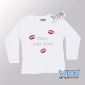 VIB® - Baby T-Shirt Oma was hier (Wit)-(0-3 mnd) - Babykleertjes - Baby cadeau