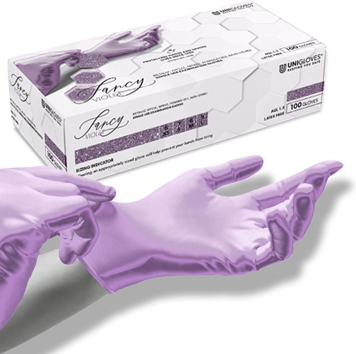 Goedkoopste Unigloves Nitril Handschoenen- Fancy Violet- Maat M