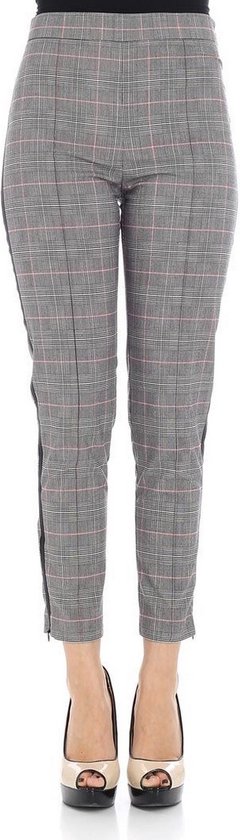 Pinko • grijs roze geruite pantalon • maat 38 (IT44)