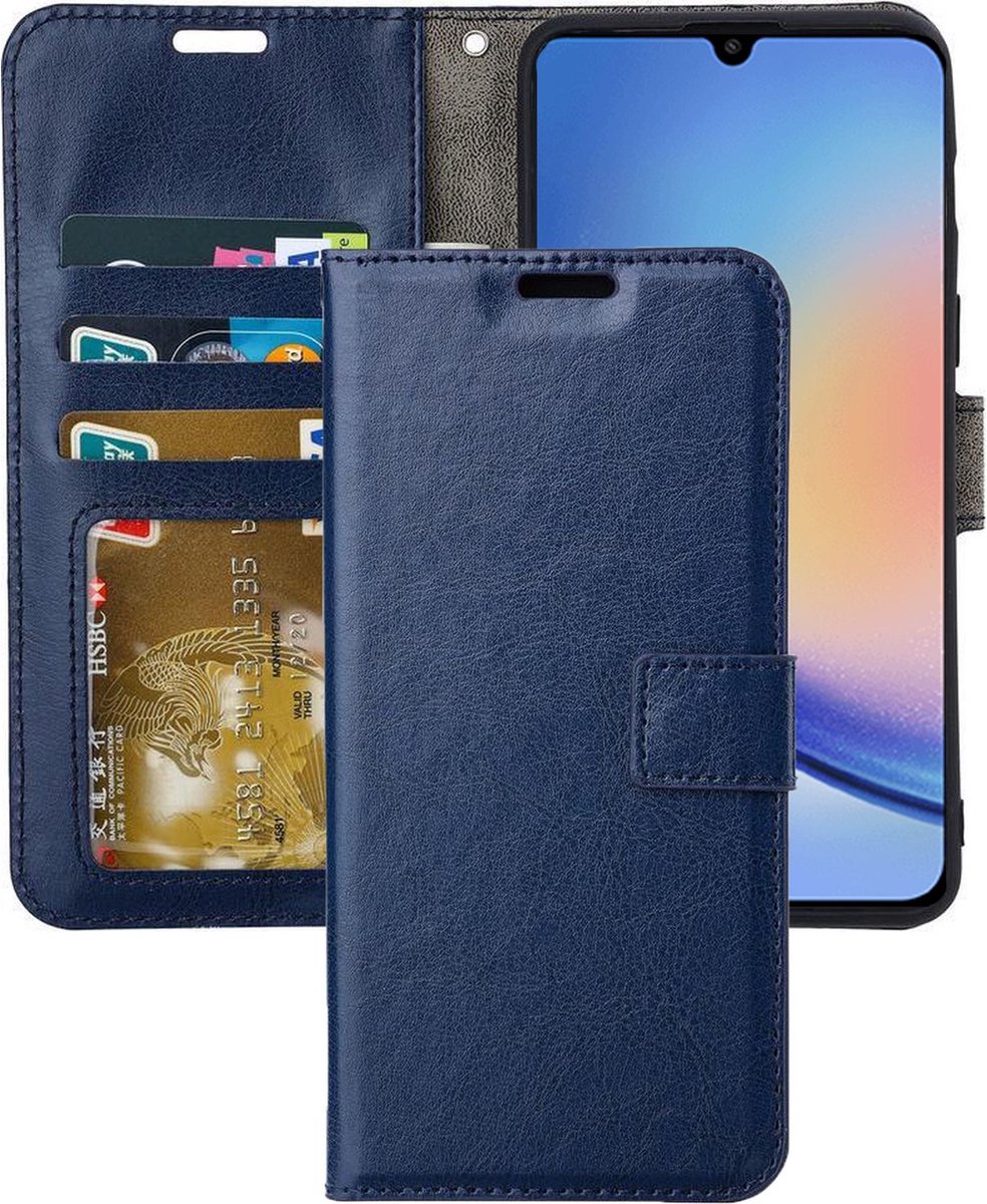 Portemonnee Book Case Hoesje Geschikt voor: Samsung Galaxy A25 - Donker blauw