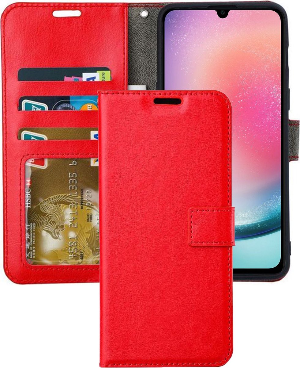 Portemonnee Book Case Hoesje Geschikt voor: Samsung Galaxy A25 - Rood