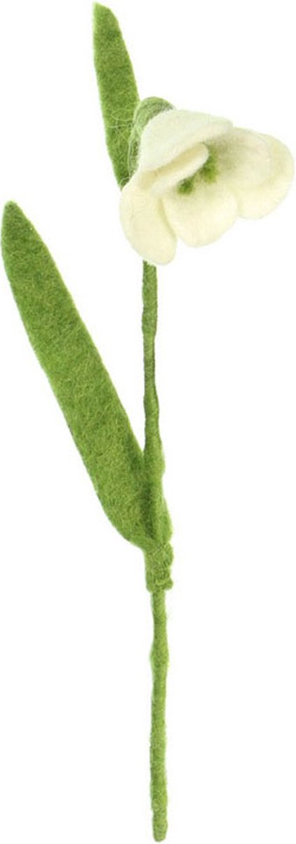 Bloem Vilt - Sneeuwklokje Wit - 25cm - Fairtrade Sjaalmetverhaal