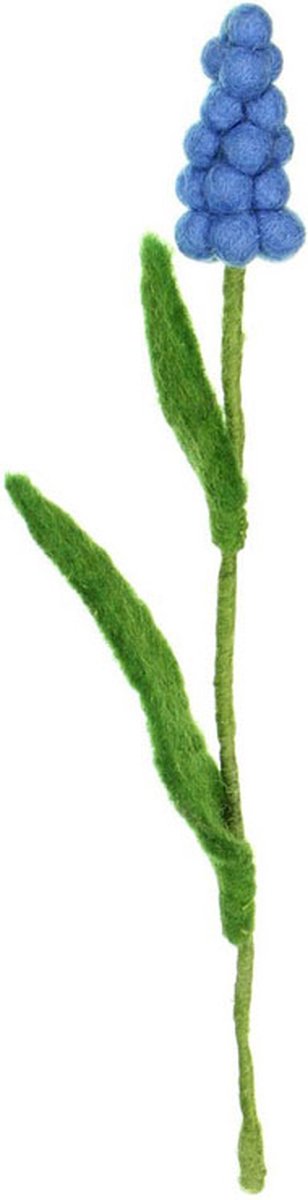 Bloem Vilt - Blauw Druifje - 25cm - Fairtrade Sjaalmetverhaal