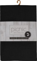 Picnic Keukendoeken set van 8 stuks 100% katoen | Richmond Licorice | Theedoeken Zwart | 50x70cm