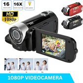 Camera voor beginners - vlogcamera - digitale camera - 1080P - 16x zoom - ingebouwde microfoons en luidspreker - Zwart