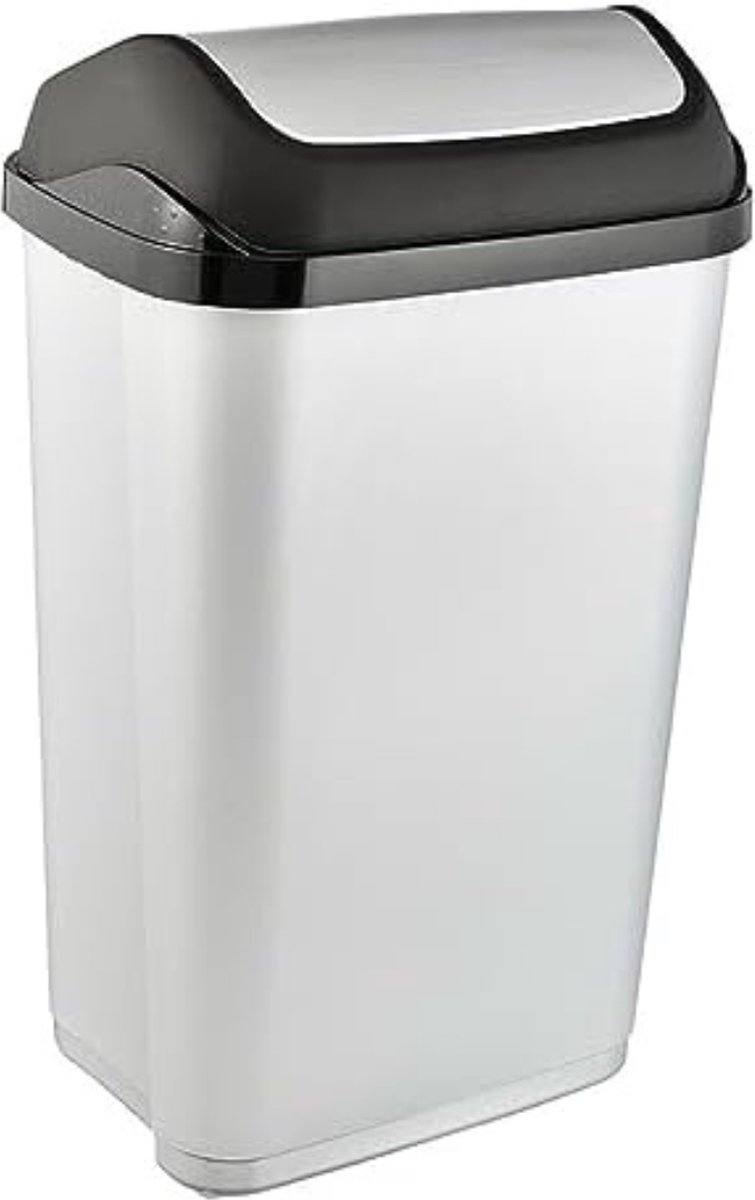 Afvalbak 50 liter - Afvalemmer 50 liter - 38,5 x 29 x 66 cm - Zilver/50L