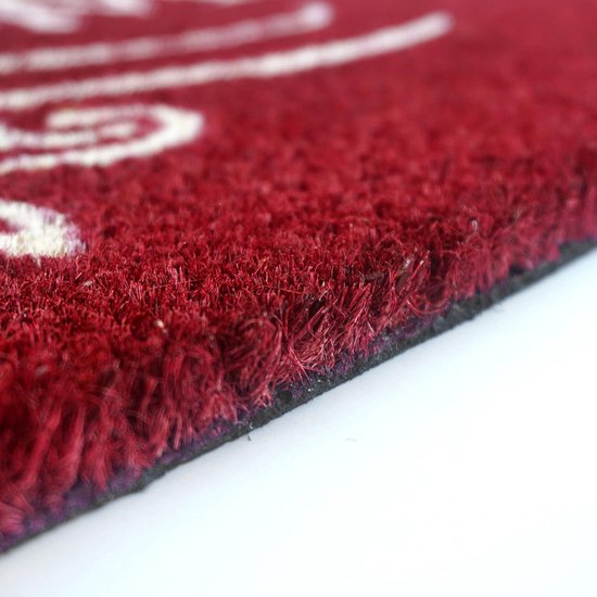 Relaxdays Paillasson coco, 40 x 60 cm, tapis de porte avec motif de chien, pour intérieur et extérieur, décoratif, vert - Maison